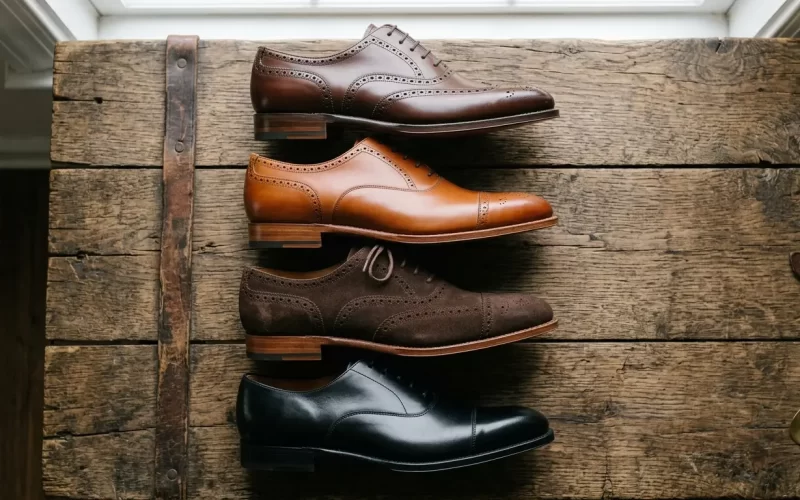 Oxford shoes for men in black, brown and tan leather styles