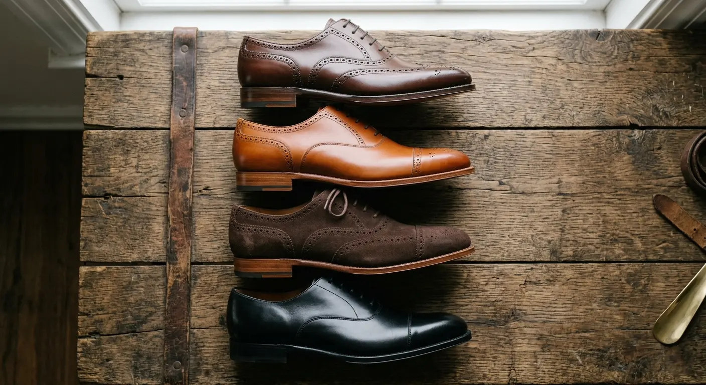 Oxford shoes for men in black, brown and tan leather styles