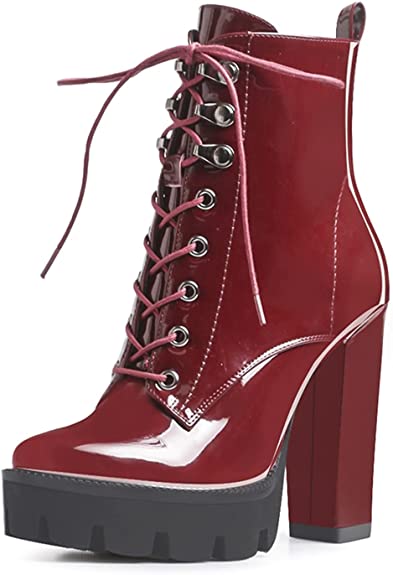 WETKISS Platform Heeled Boots for Women