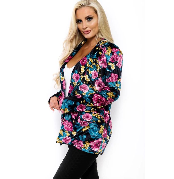 Floral Velvet Blazer