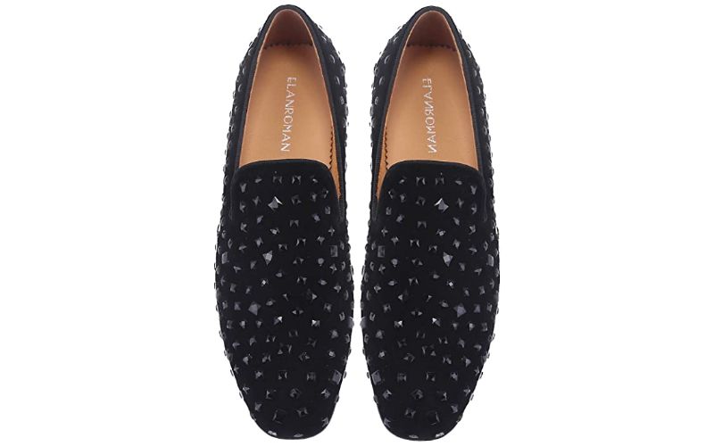 ELANROMAN Men's Loafers Leather Wedding Party Dress Shoes