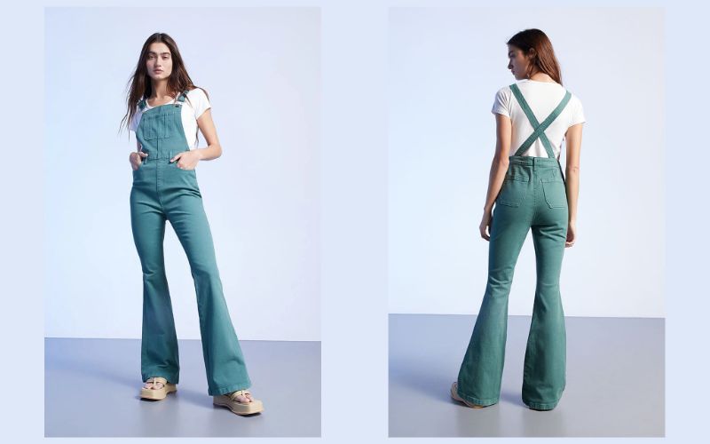 Summer Outfit Ideas For Women: Loose Flare Overalls With T-shirt