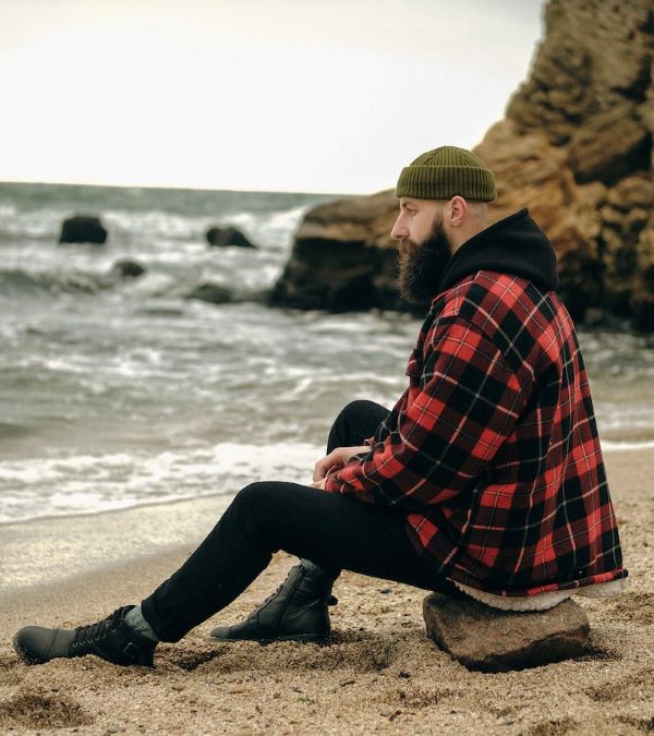 Men Wearing a Flannel shirt Over a Hoodie